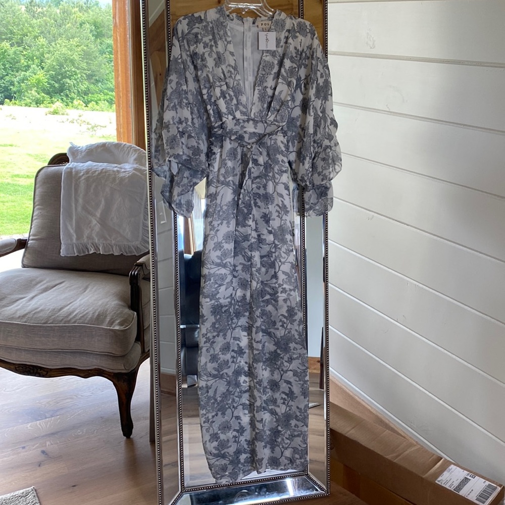 Pol sheer with slip long maxi dress